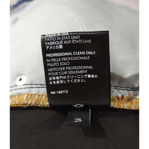 Amiri The Webster Leather Denim Crop Flare Jeans 26 40 Womens Blue New - Picture 12 of 16